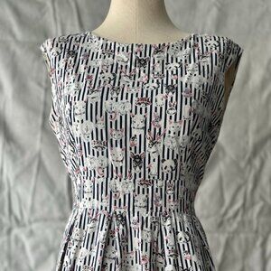 Striped Animal Head Print Dress Size M